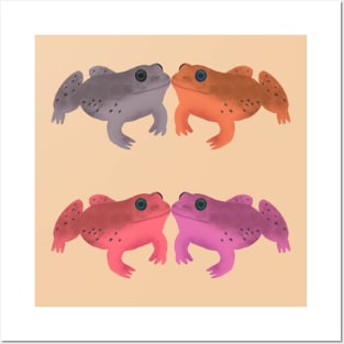 Bullfrog Buddies (Coral Oat) Posters and Art